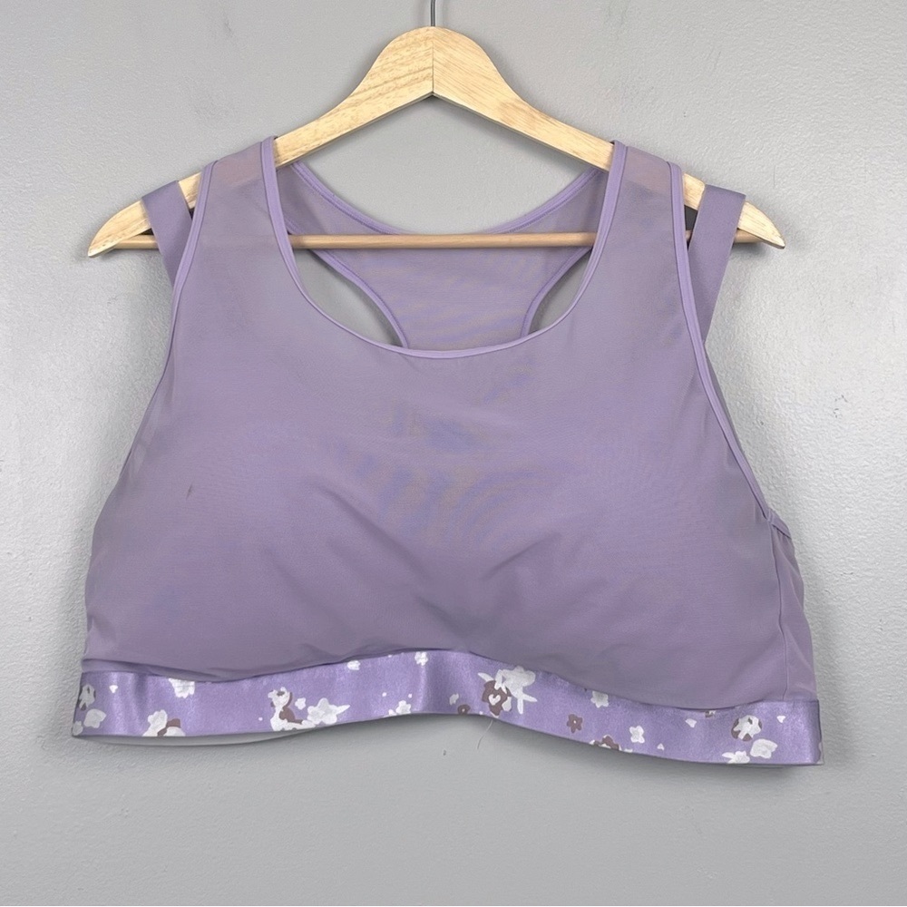 Adore Me light purple Micah High Impact mesh overlay Sports Bra, 44DD.